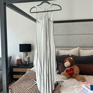 Grey casual dress with cute design features